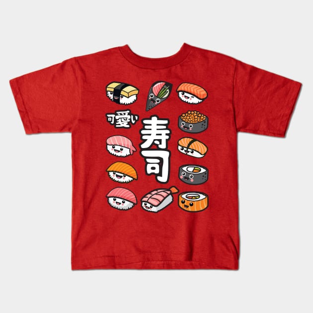 Sushi kawaii Kids T-Shirt by Plushism